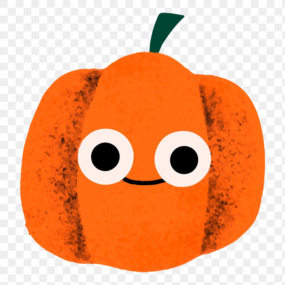 Pumpkin cartoon png sticker, Halloween design, transparent background