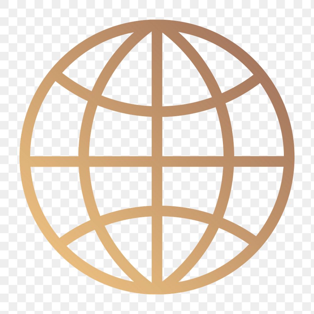 Grid globe icon png sticker, transparent background