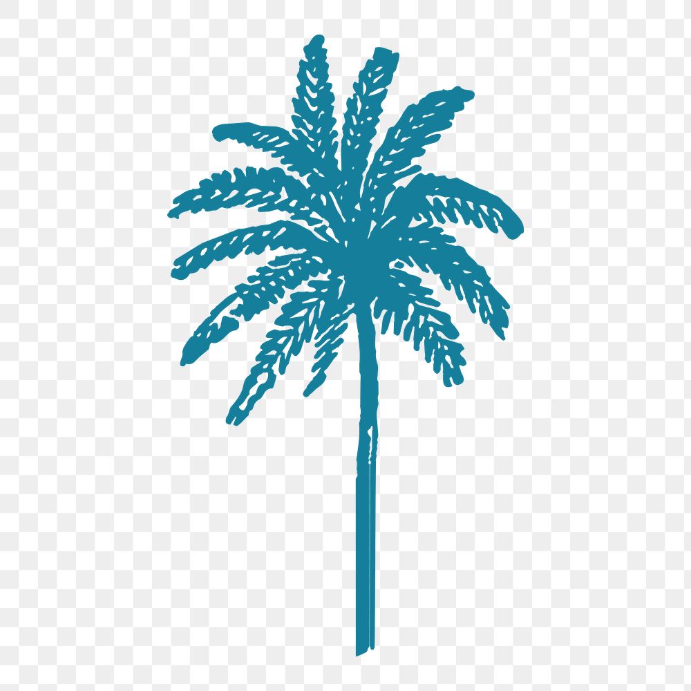 Palm tree png stamp sticker, transparent background