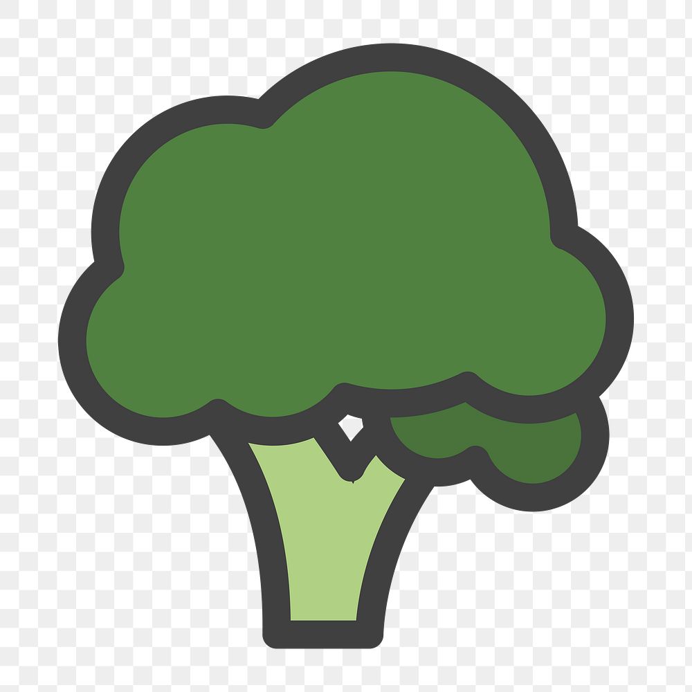 Broccoli icon png vegetable sticker, food icon illustration, collage element on transparent background