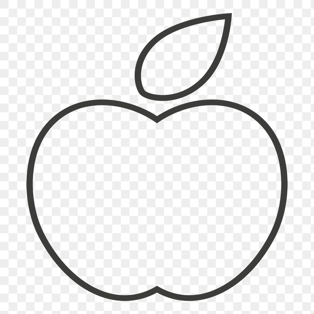 Apple png food line icon sticker, transparent background