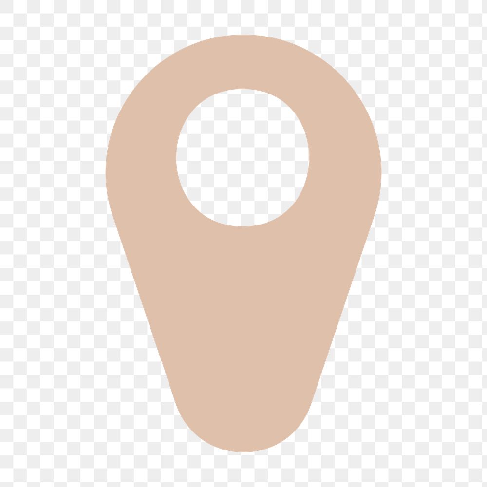 GPS icon png sticker, beige, transparent background