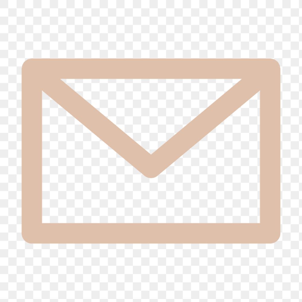 Mail icon png sticker, beige, transparent background