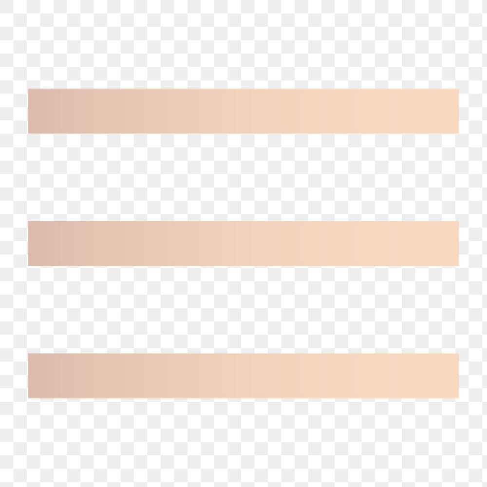 Triple line png sticker, beige, transparent background