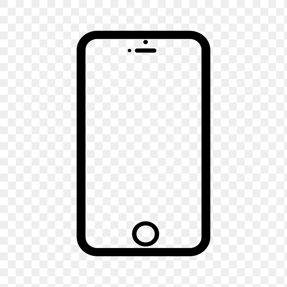 Smartphone png icon sticker, black design, transparent background