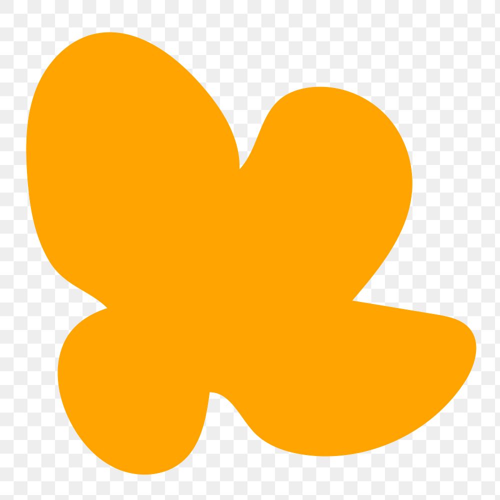 Flower shape png sticker, orange design, transparent background