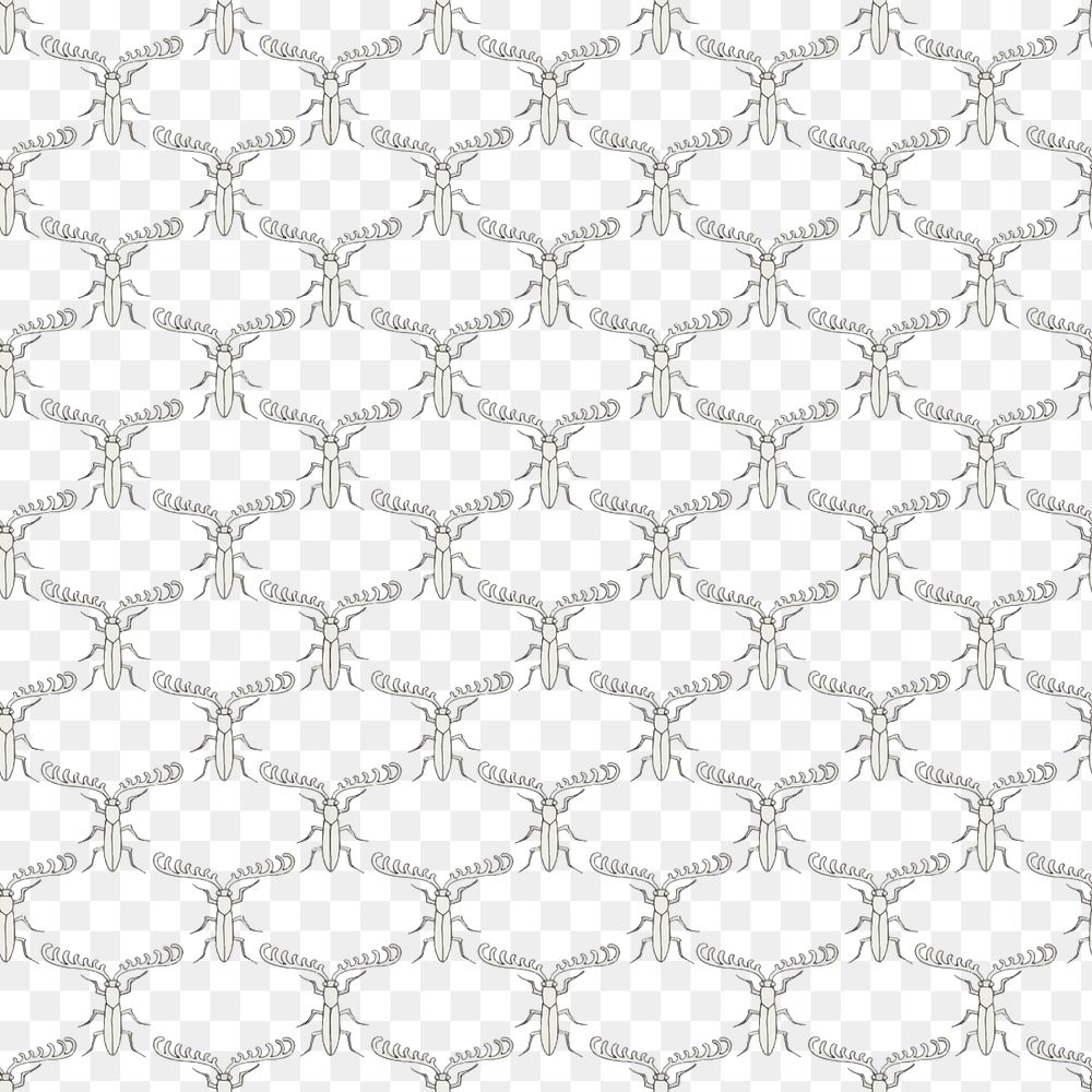 Vintage fly png seamless pattern, transparent background, Maurice Pillard Verneuil artwork remixed by rawpixel