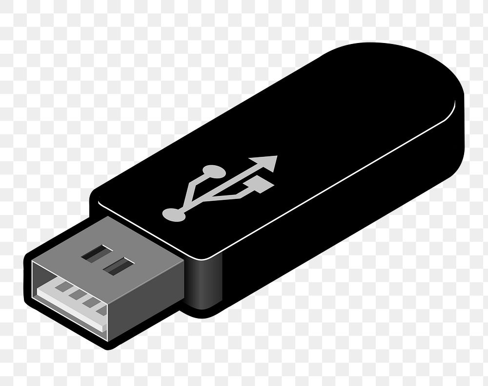 USB stick png sticker, transparent background. Free public domain CC0 image.