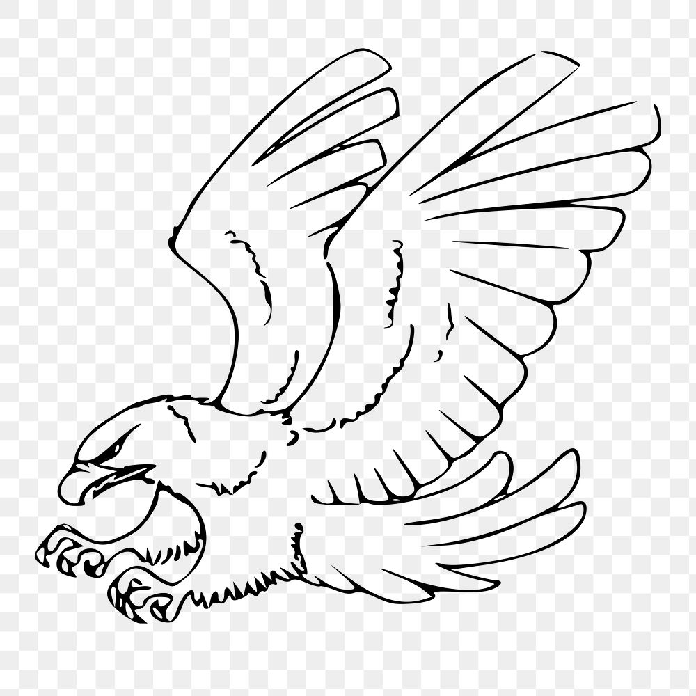 Flying eagle png sticker illustration, transparent background. Free public domain CC0 image.