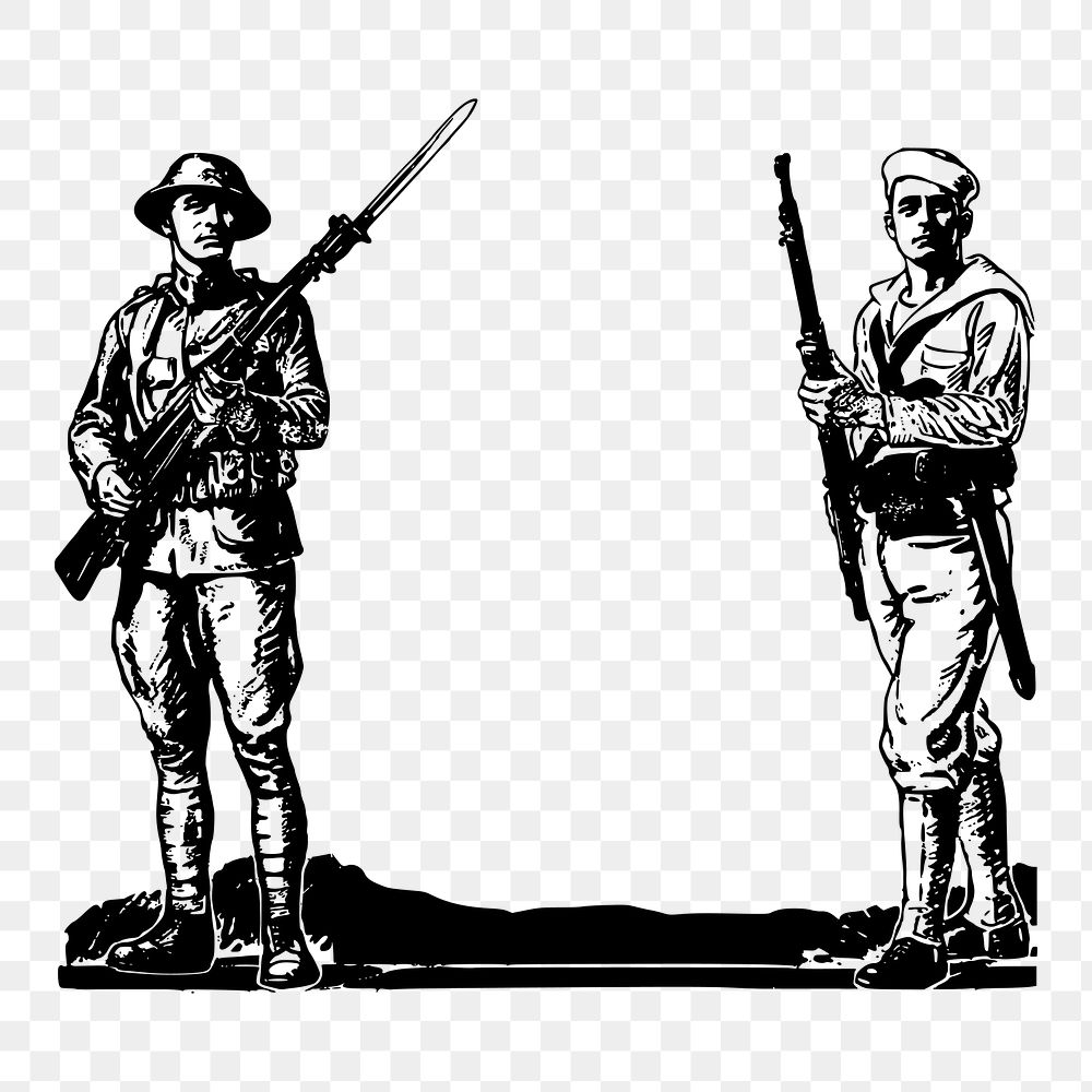 Png solider & sailor sticker illustration, transparent background. Free public domain CC0 image.