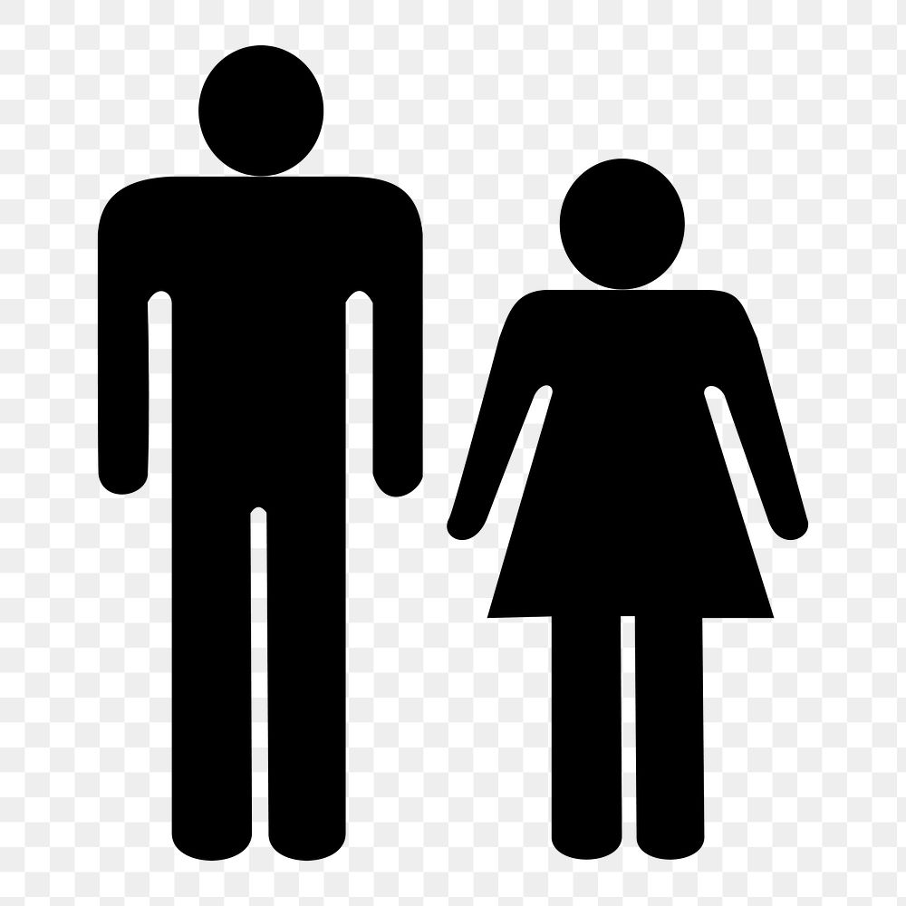 Man & woman symbol png sticker illustration, transparent background. Free public domain CC0 image.