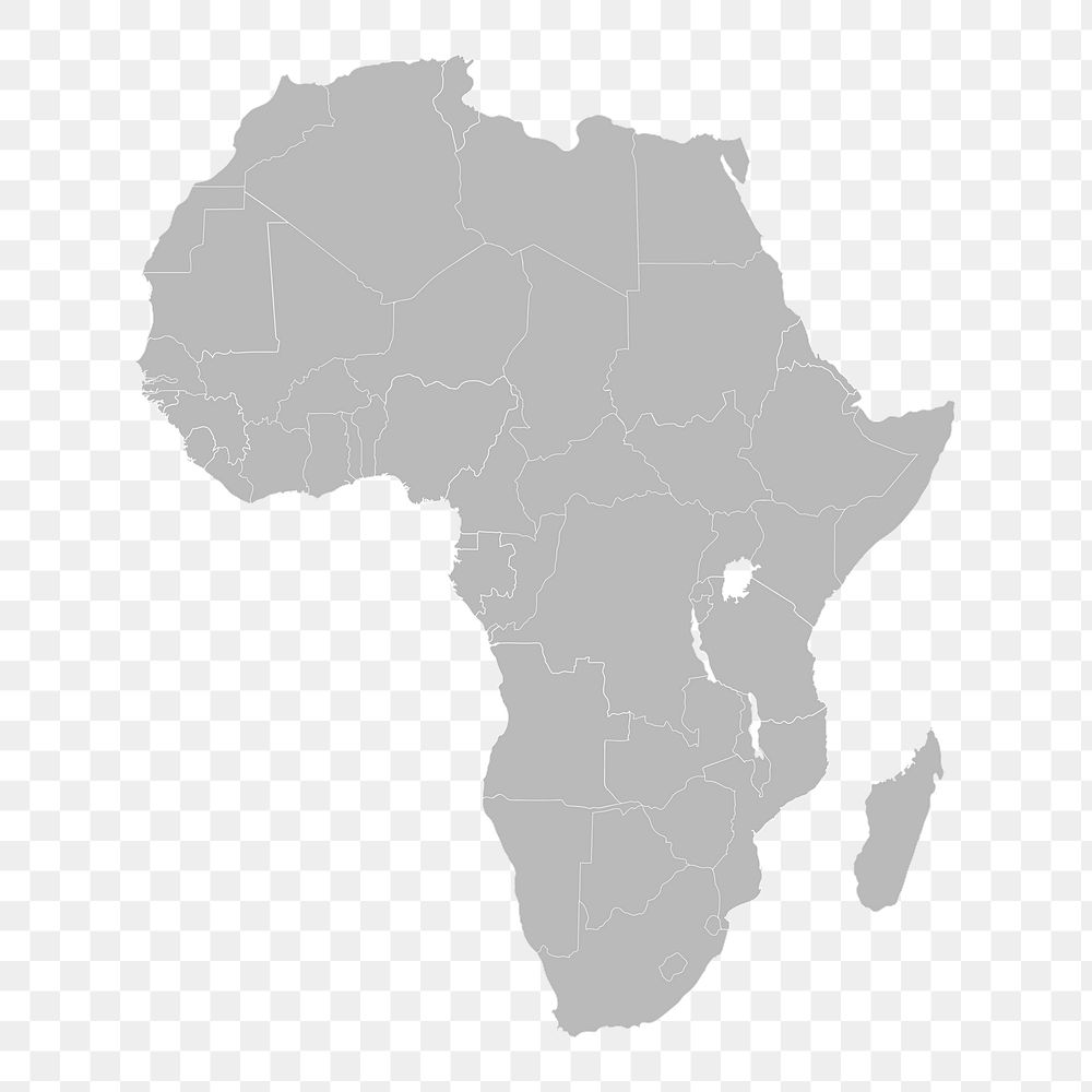 Africa map png sticker illustration, transparent background. Free public domain CC0 image.