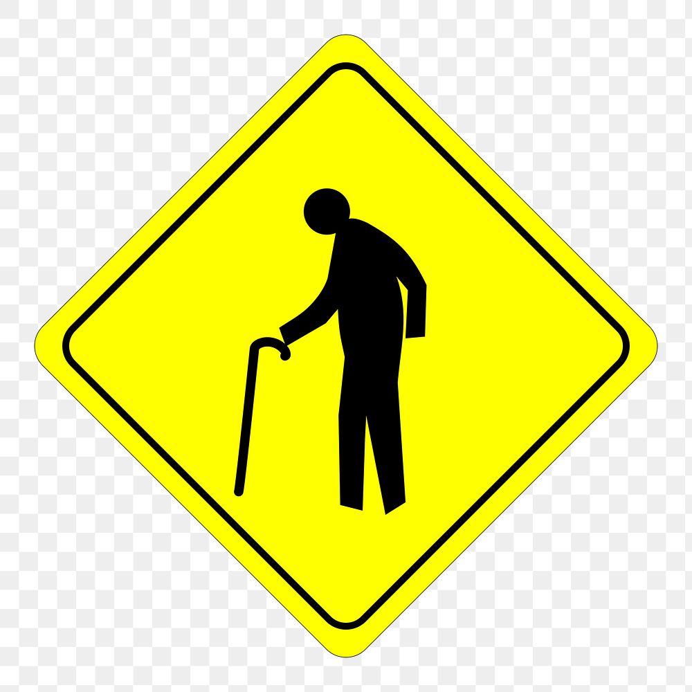 Elderly crossing png sticker illustration, transparent background. Free public domain CC0 image.
