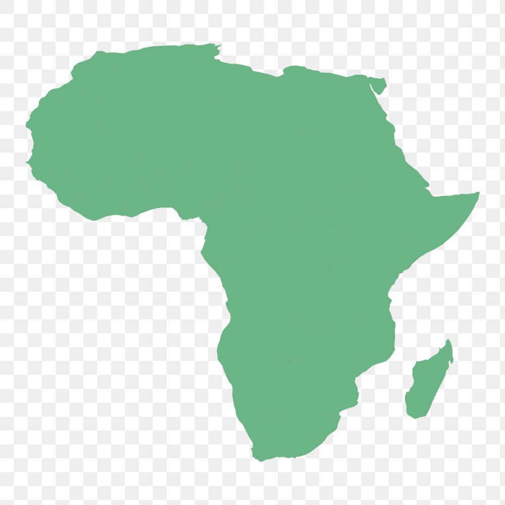 Africa map png sticker illustration, transparent background. Free public domain CC0 image.