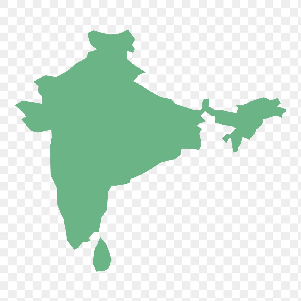 India map png sticker illustration, transparent background. Free public domain CC0 image.