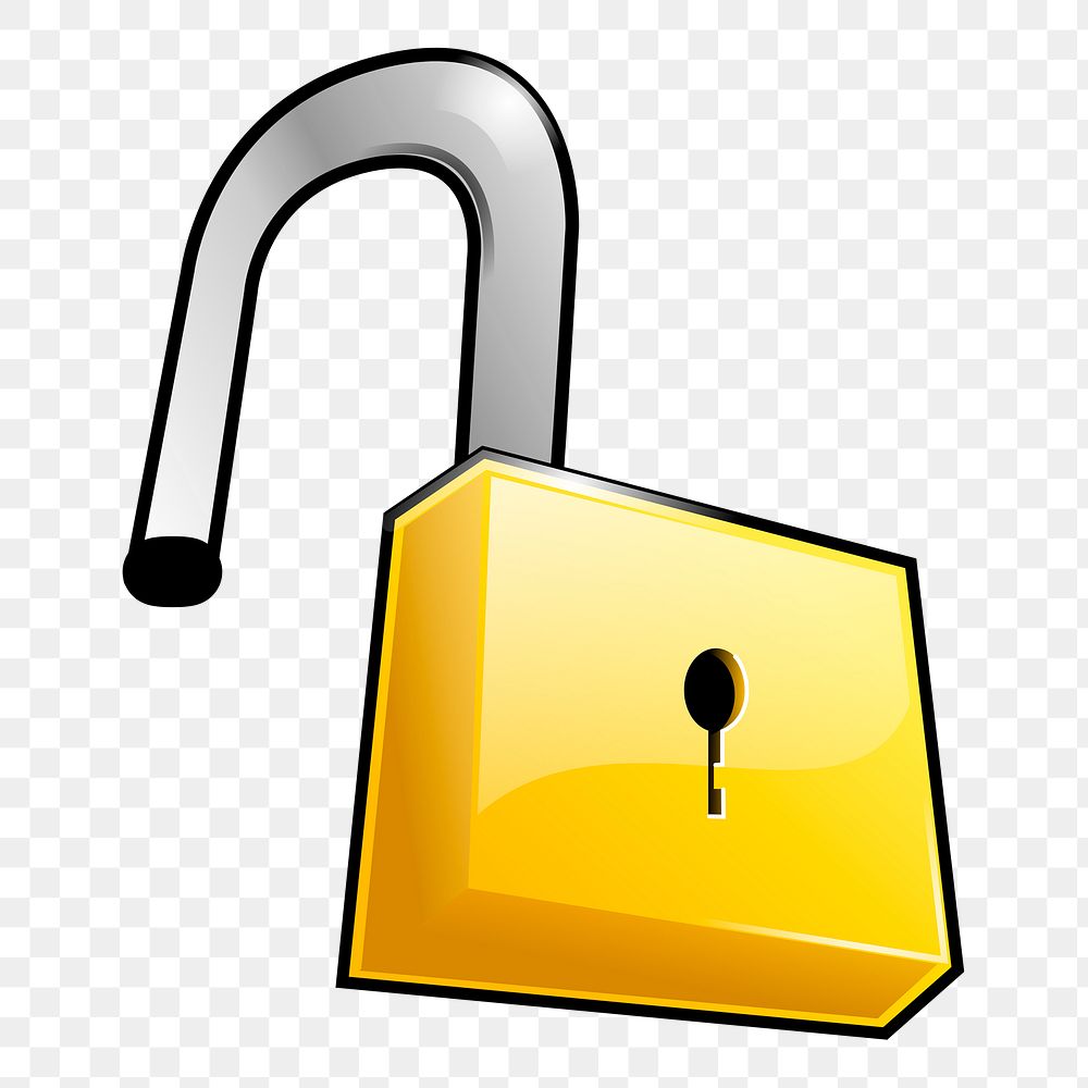 Padlock png sticker illustration, transparent background. Free public domain CC0 image.