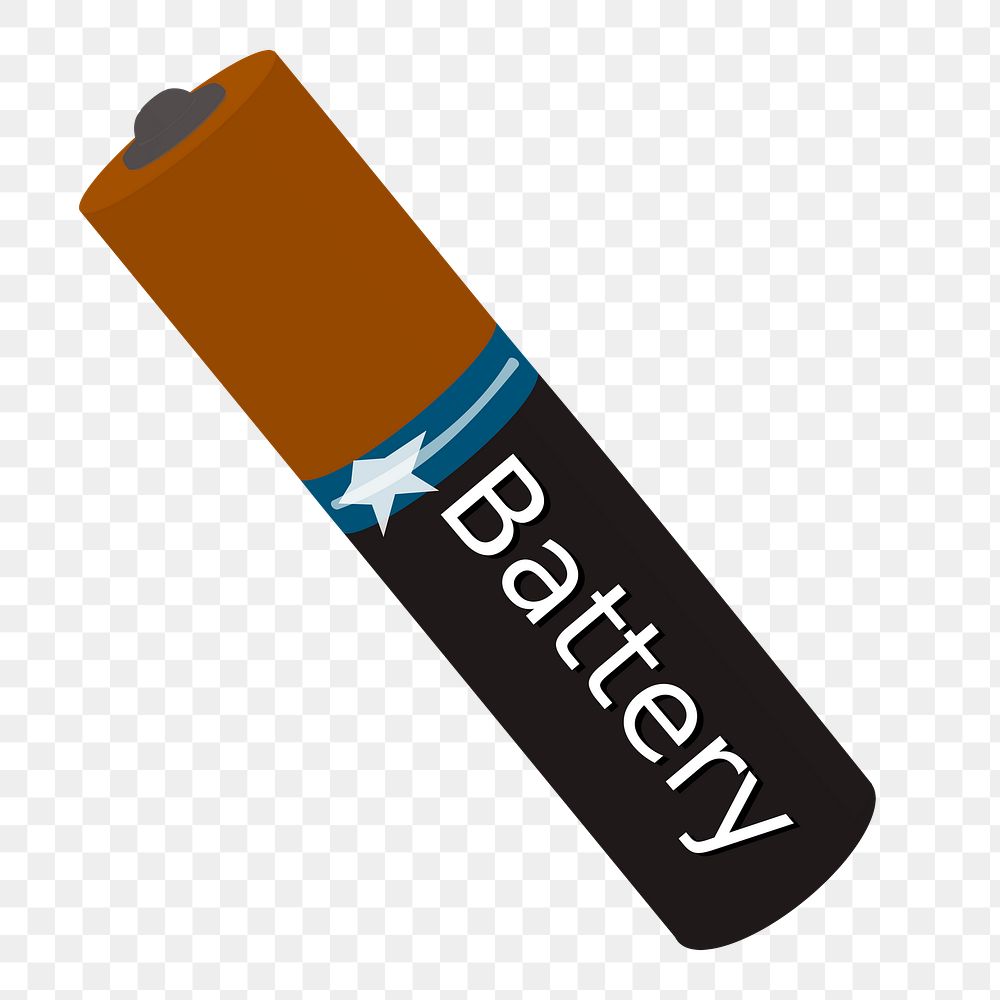 Battery AA png sticker illustration, transparent background. Free public domain CC0 image.