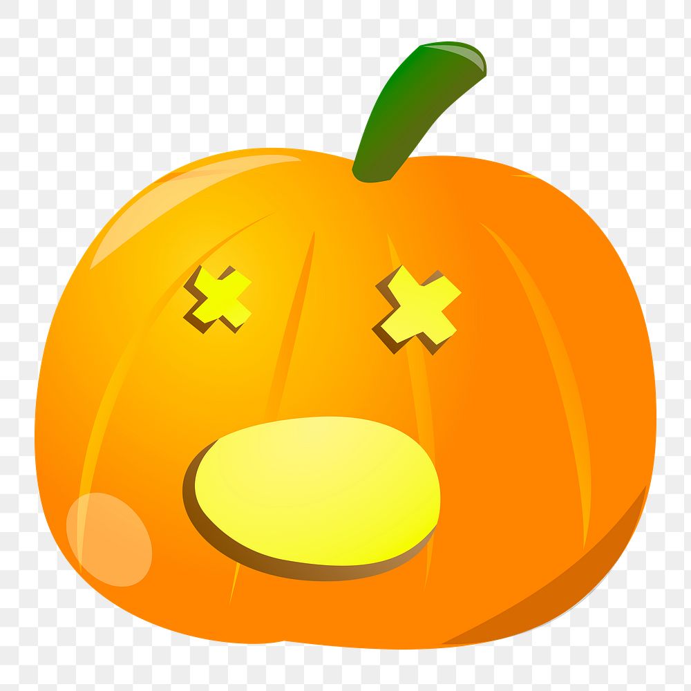 Halloween pumpkin png sticker illustration, transparent background. 