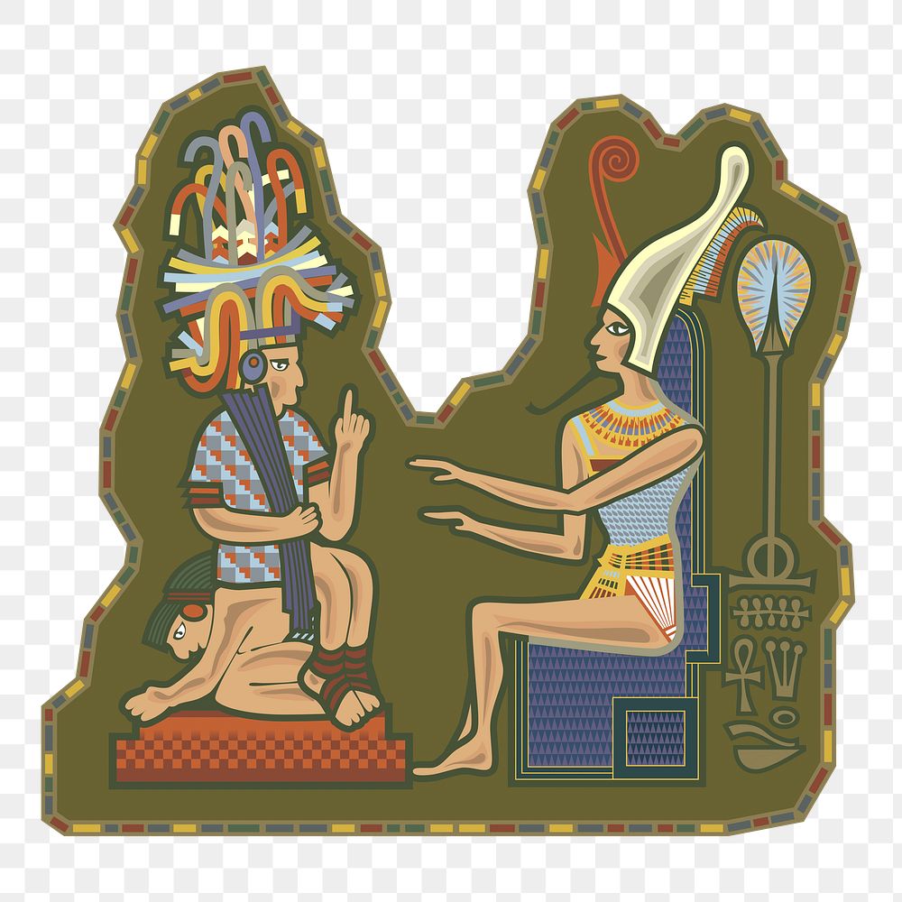 Egyptian pharaoh   png sticker illustration, transparent background. Free public domain CC0 image.