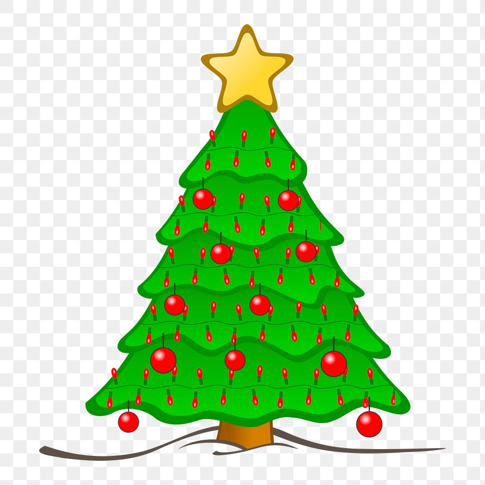 Christmas tree png sticker illustration, transparent background. Free public domain CC0 image.