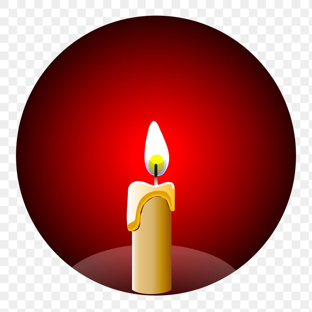 Lit candle  png sticker illustration, transparent background. Free public domain CC0 image.