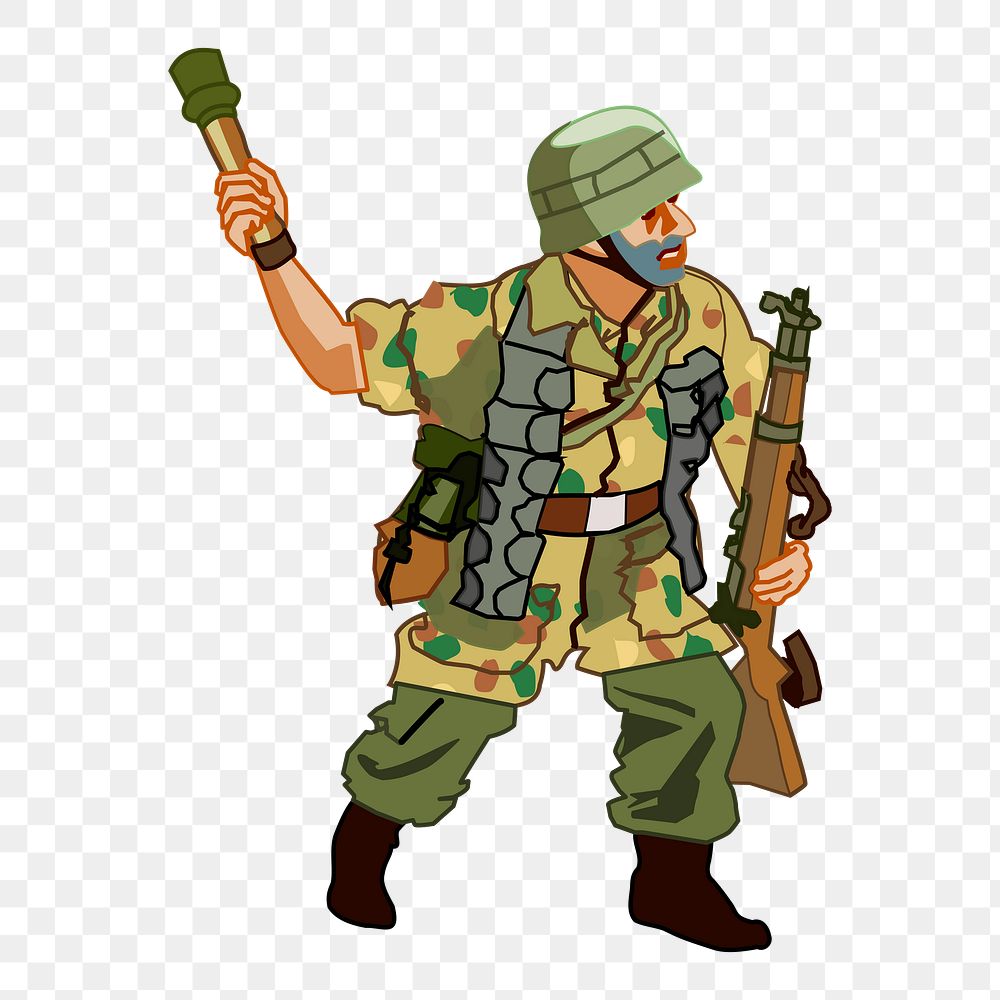 Soldier png sticker illustration, transparent background. Free public domain CC0 image.