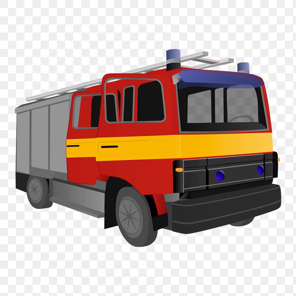 Fire truck png sticker illustration, transparent background. Free public domain CC0 image.