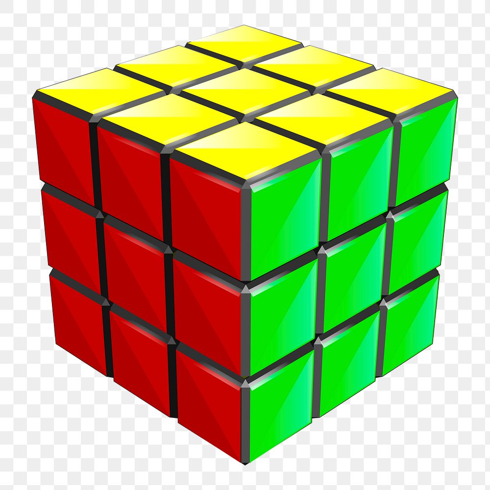 Puzzle cube png sticker illustration, transparent background. Free public domain CC0 image.