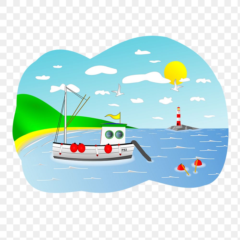 Cute beach png sticker illustration, transparent background. 
