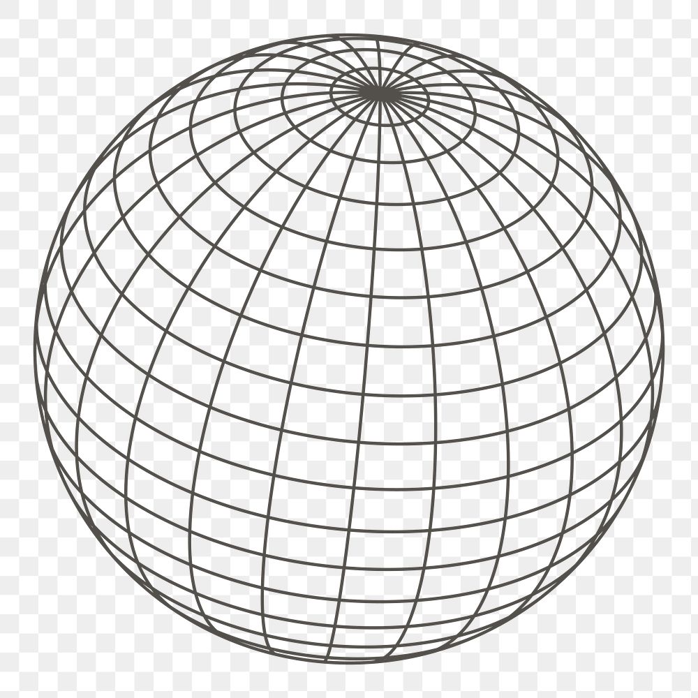 Grid globe png sticker illustration, transparent background. Free public domain CC0 image.