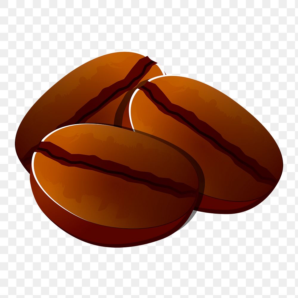 Coffee beans png sticker illustration, transparent background. Free public domain CC0 image.