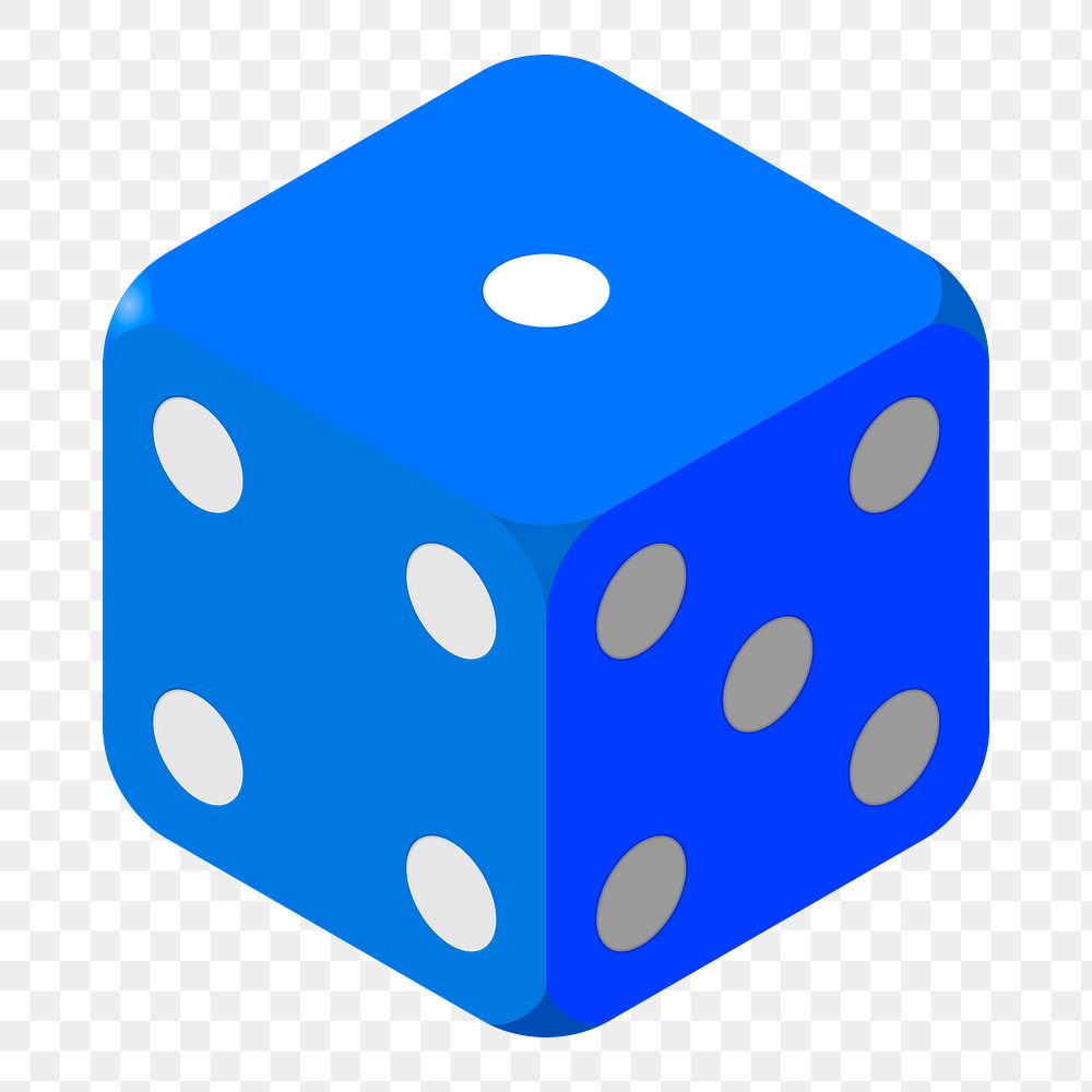 Blue dice png sticker illustration, transparent background. Free public domain CC0 image.