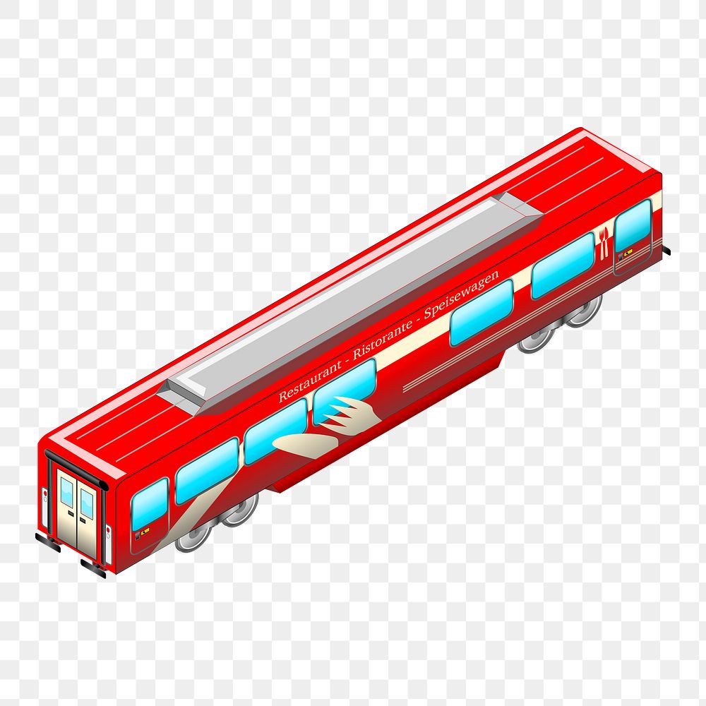 Red train png sticker illustration, transparent background. Free public domain CC0 image.