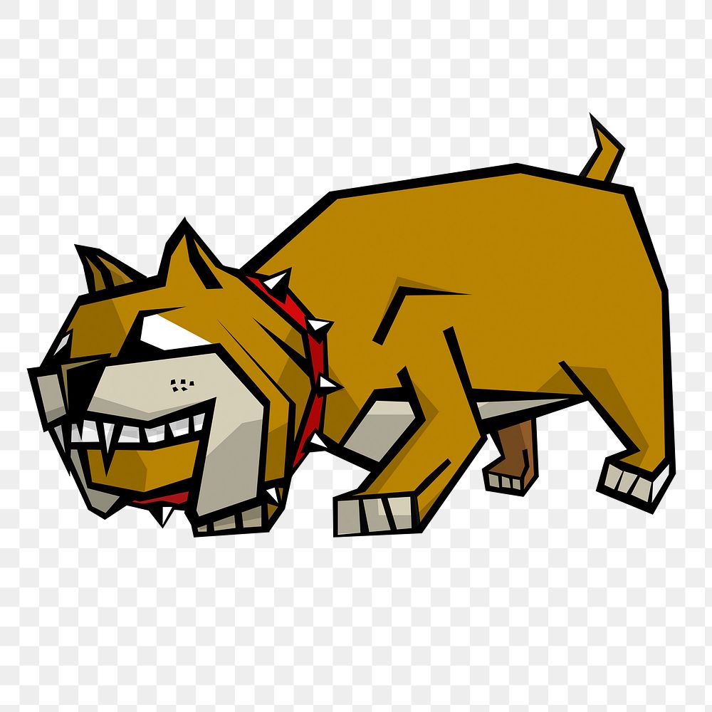Bulldog cartoon png sticker illustration, transparent background. Free public domain CC0 image.