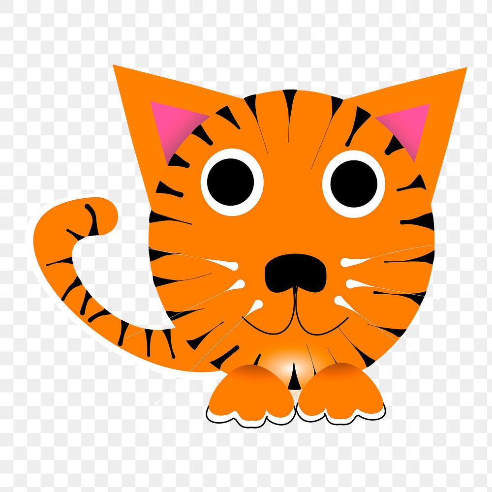 Cat cartoon png sticker illustration, transparent background. Free public domain CC0 image.