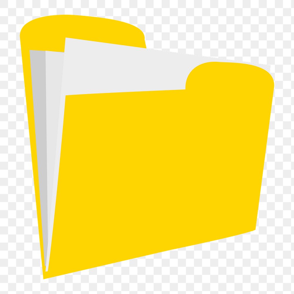 Yellow folder png sticker illustration, transparent background. Free public domain CC0 image.