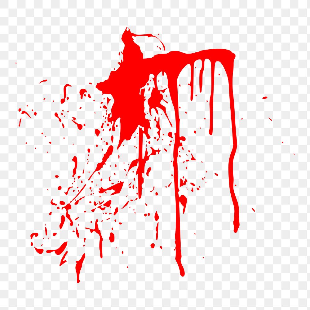 Blood splatter png sticker illustration, transparent background. Free public domain CC0 image.