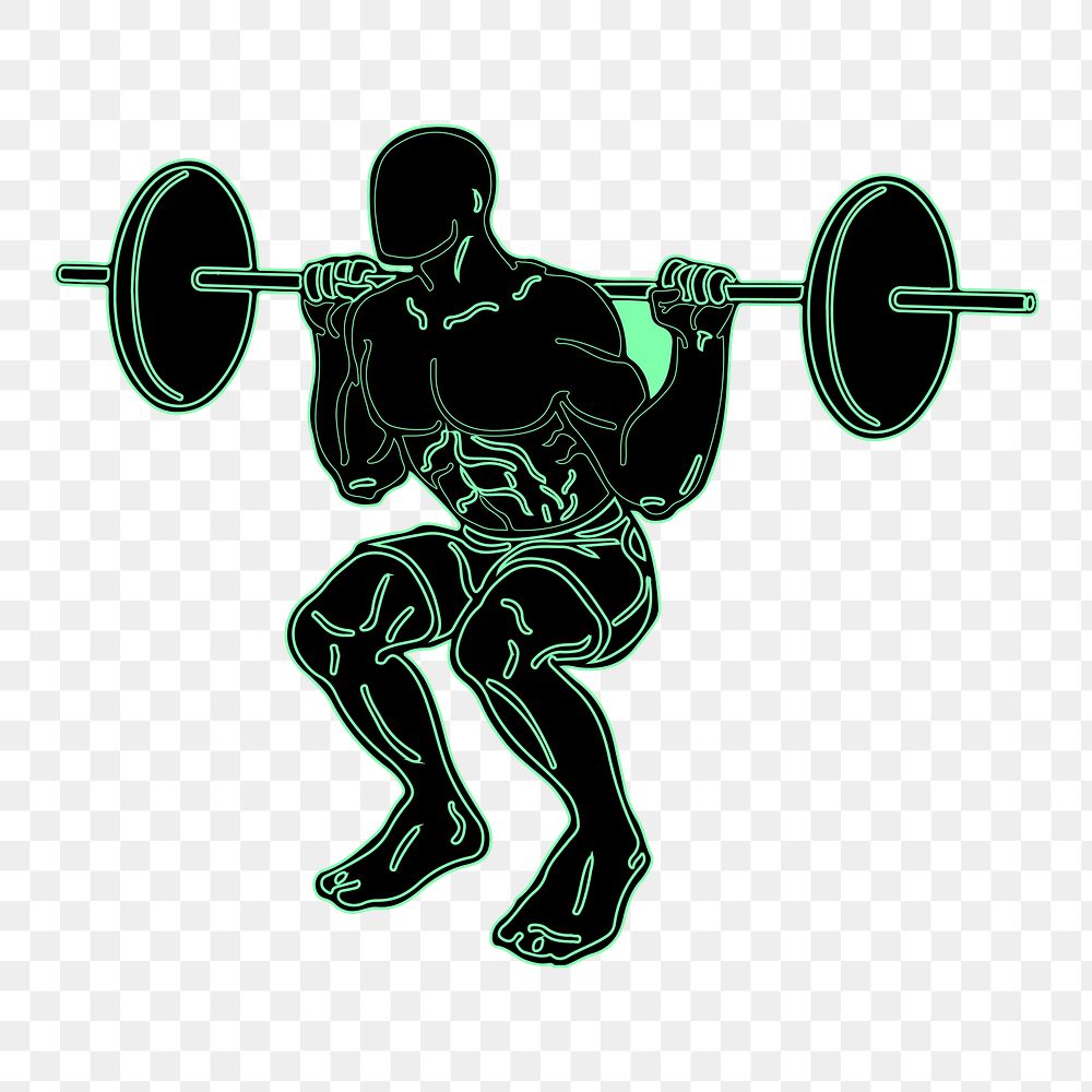 Weight lifting png sticker illustration, transparent background. Free public domain CC0 image.