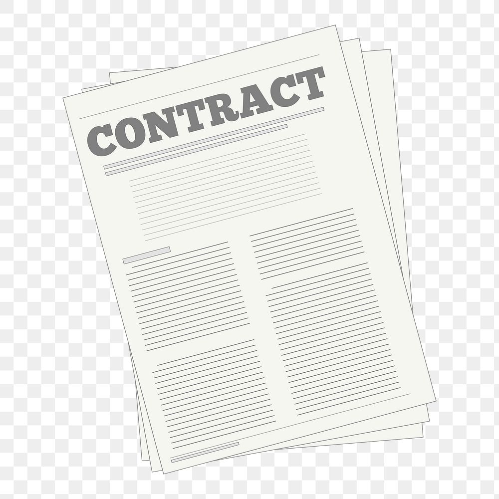 Contract document png sticker illustration, transparent background. Free public domain CC0 image.