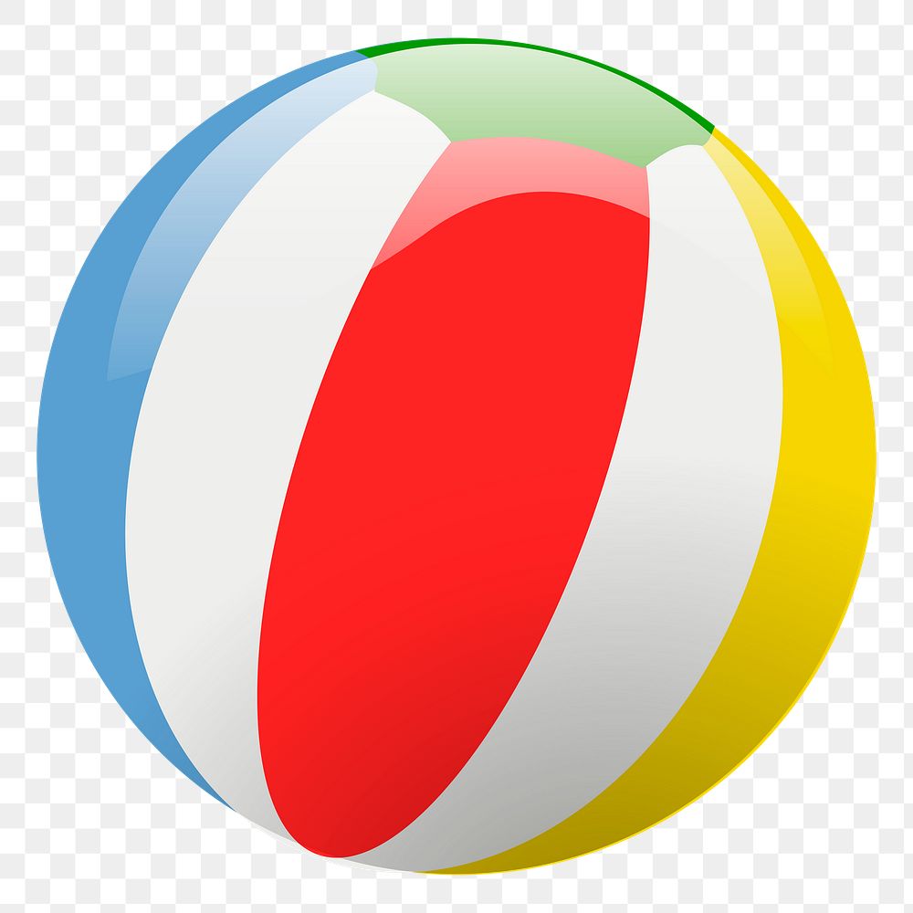 Beach ball png illustration, transparent background. Free public domain CC0 image.