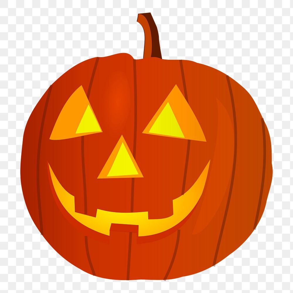 Jack o'lantern png illustration, transparent background. Free public domain CC0 image.