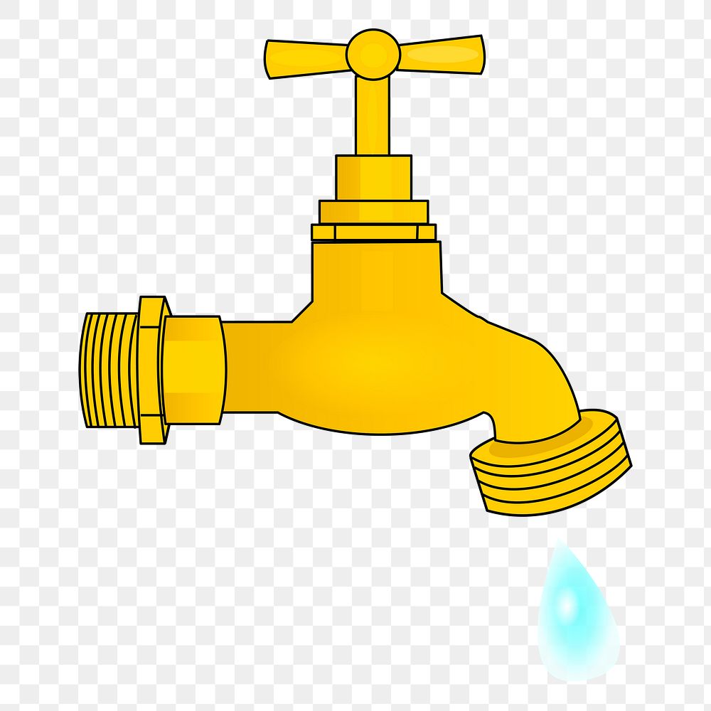Water tap png illustration, transparent background. Free public domain CC0 image.