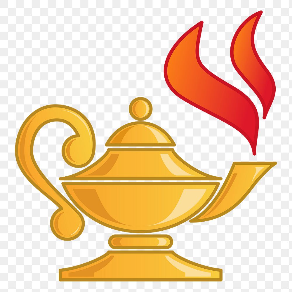 Aladdin lamp png illustration, transparent background. Free public domain CC0 image.