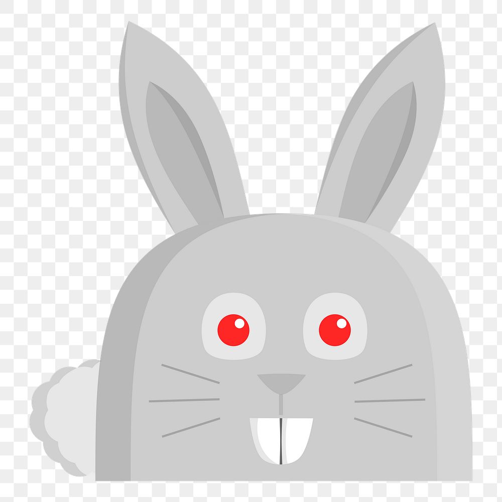 Rabbit face cartoon png illustration, transparent background. Free public domain CC0 image.