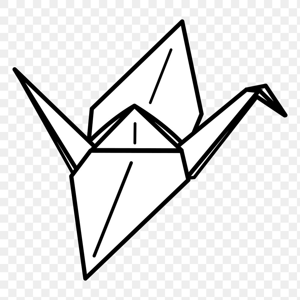 Paper crane png illustration, transparent background. Free public domain CC0 image.