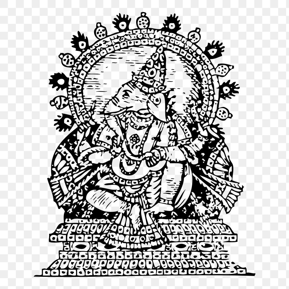 Ganesha god png  illustration, transparent background. Free public domain CC0 image.