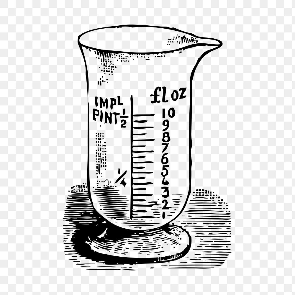 Measuring cup png illustration, transparent background. 