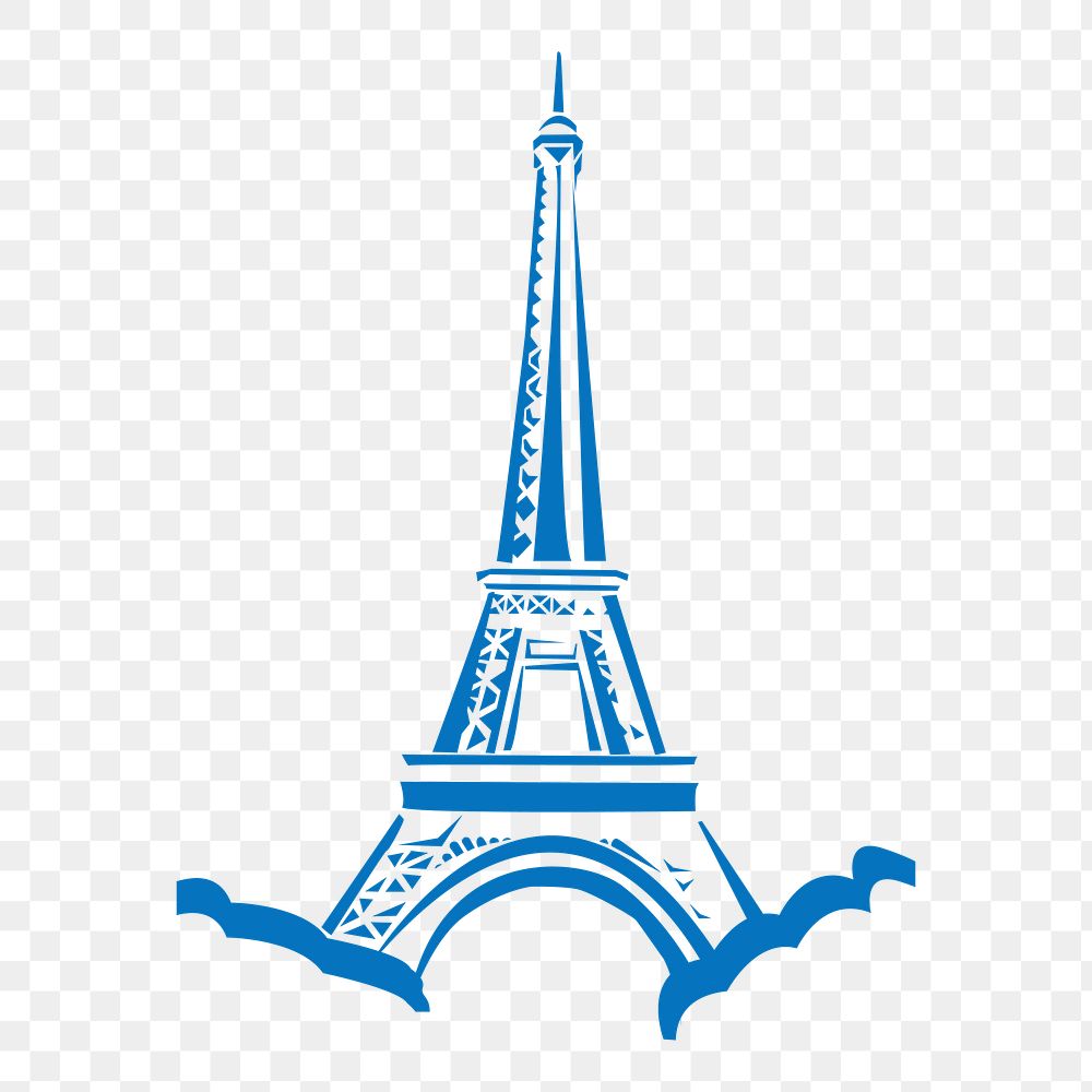 Eiffel tower png illustration, transparent background. Free public domain CC0 image.