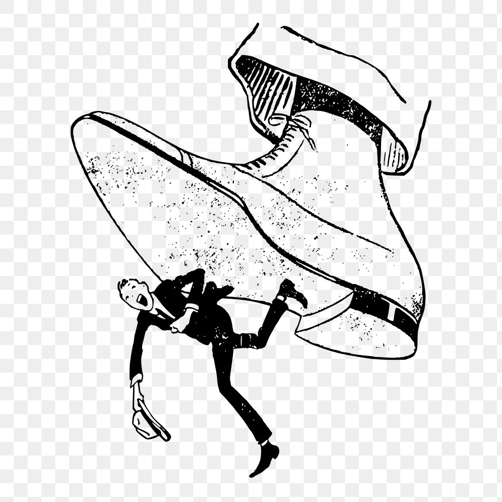 Stepping on png illustration, transparent background. 
