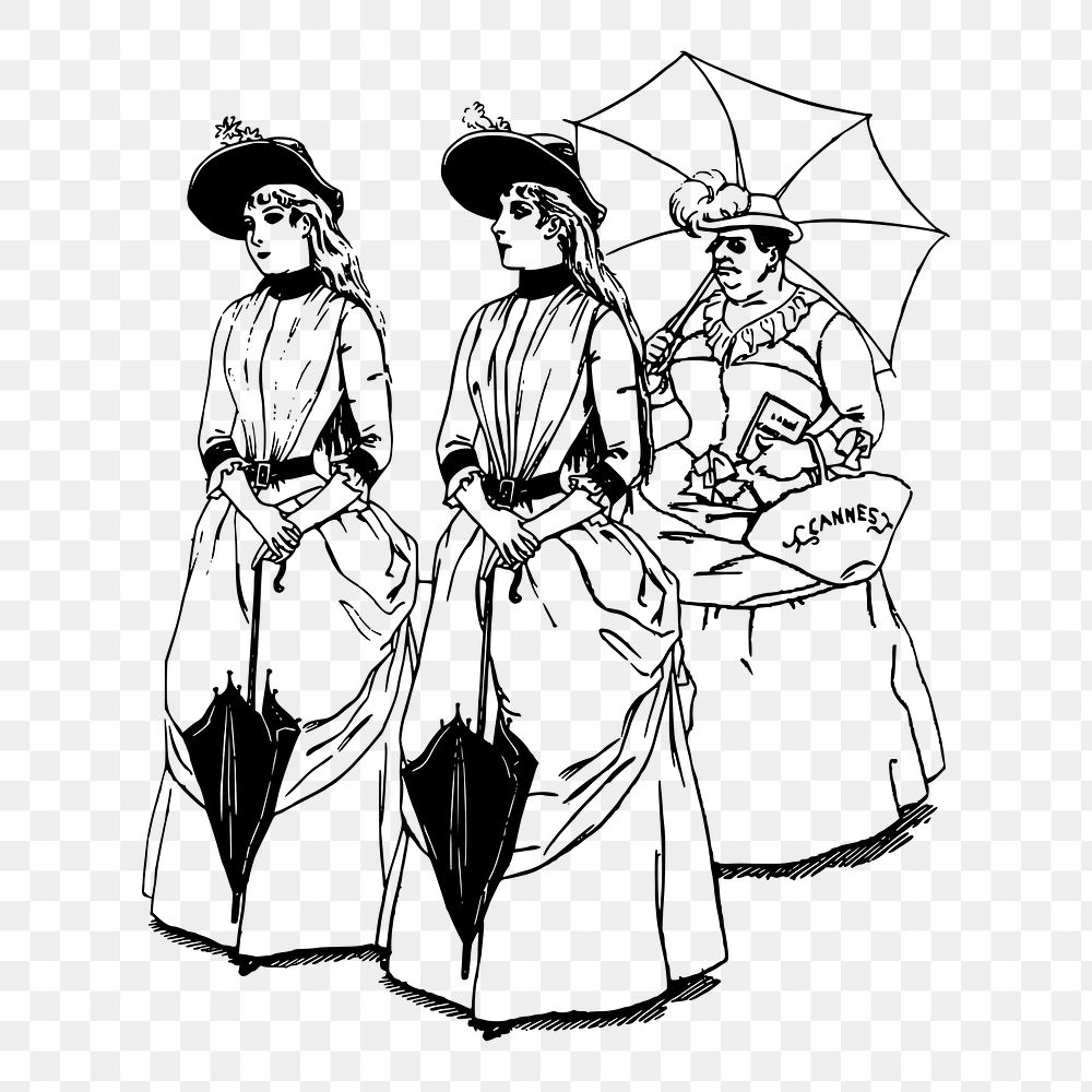 Victorian ladies png  illustration, transparent background. Free public domain CC0 image.